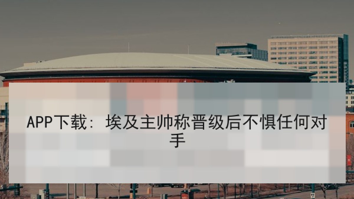APP下载: 埃及主帅称晋级后不惧任何对手
